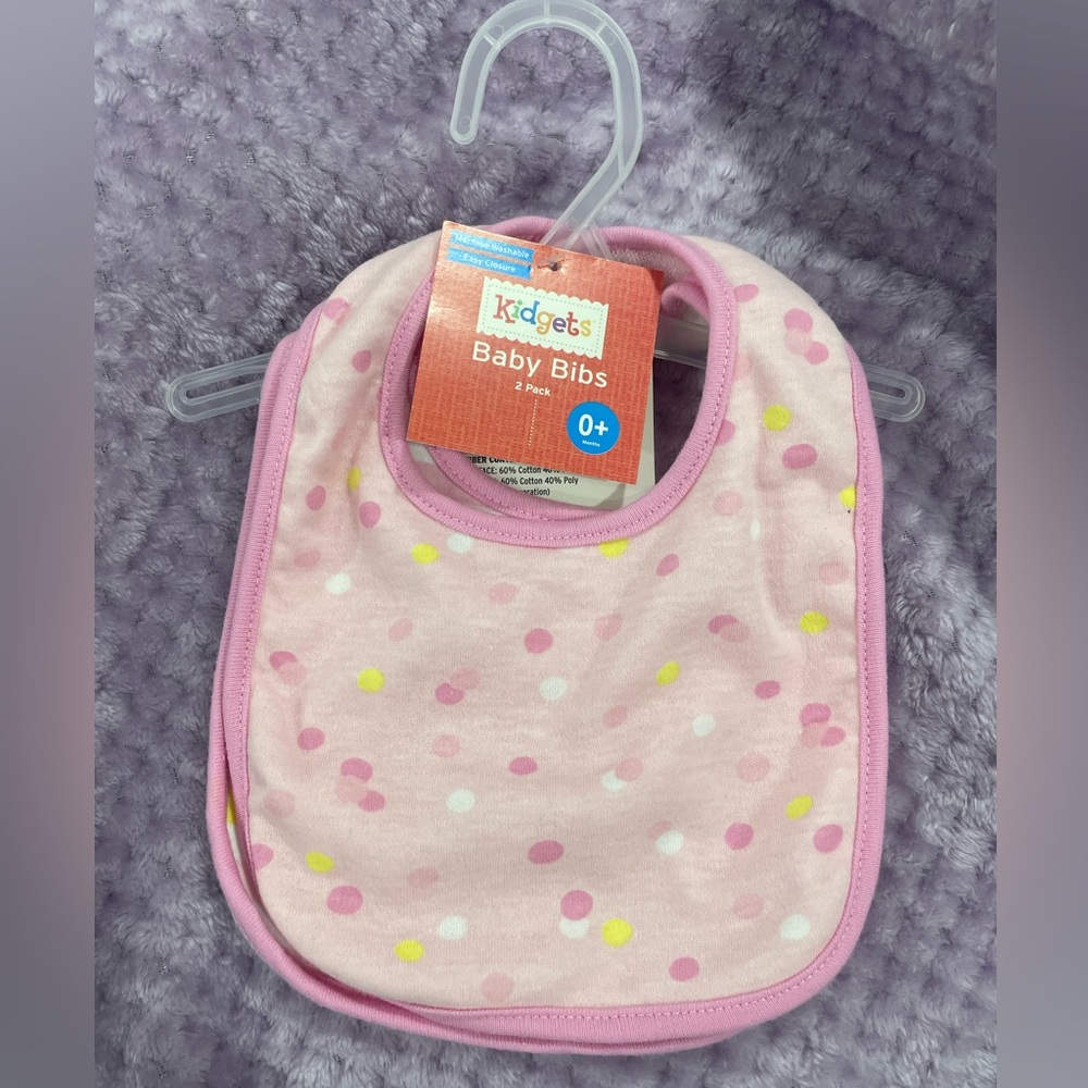 NEW set of 2 Kidgets baby girl bibs